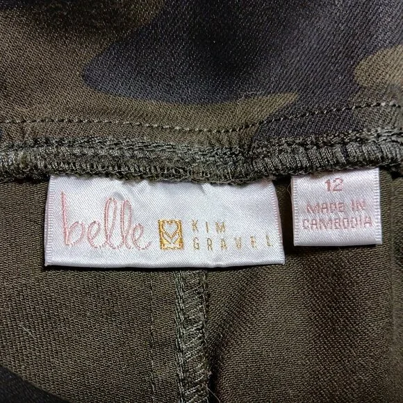 BELLE BY KIM GRAVEL Camouflage Cargo Pants 12 - NWOT - Picture 9 of 13